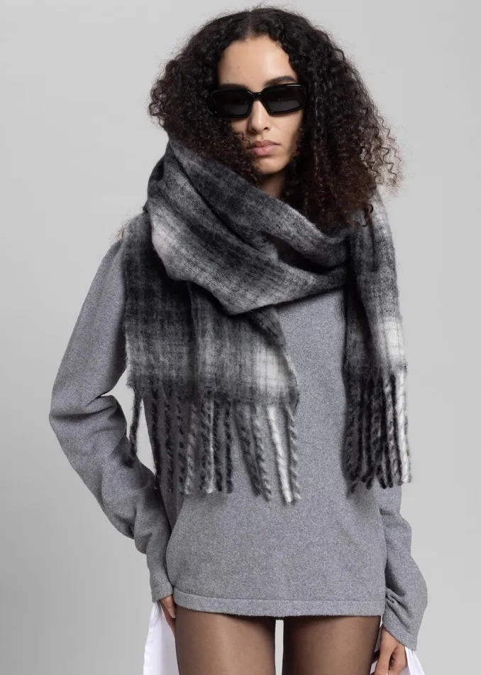 The Frankie Shop Samse Samse Alex Scarf 8211 Petrified Oak Checkered 8211 Women