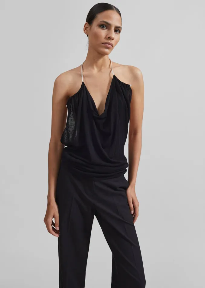 The Frankie Shop Tops Christopher Esber Petra Knit Necklace Tank 8211 Black 8211 Women The Frankie Shop Tops Christopher Esber Petra Knit Necklace Tank 8211 Black 8211 Women
