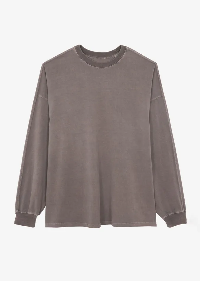 The Frankie Shop Tops Collins Long Sleeve Tee 8211 Brown 8211 Women