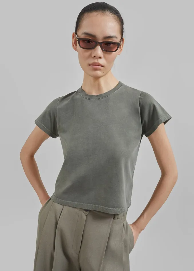 The Frankie Shop Tops Dollie Tee 8211 Khaki 8211 Women