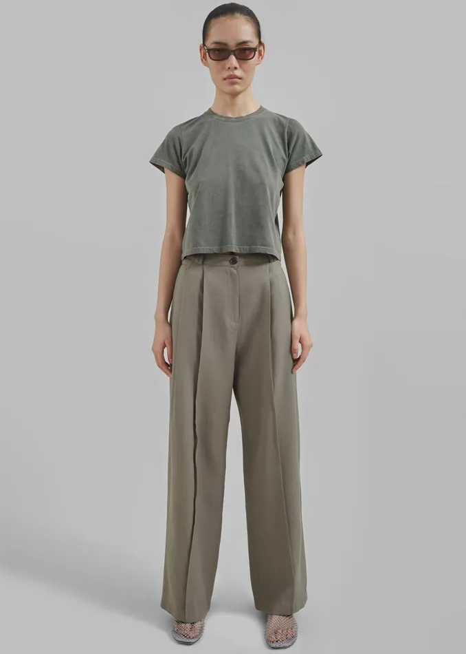 The Frankie Shop Tops Dollie Tee 8211 Khaki 8211 Women