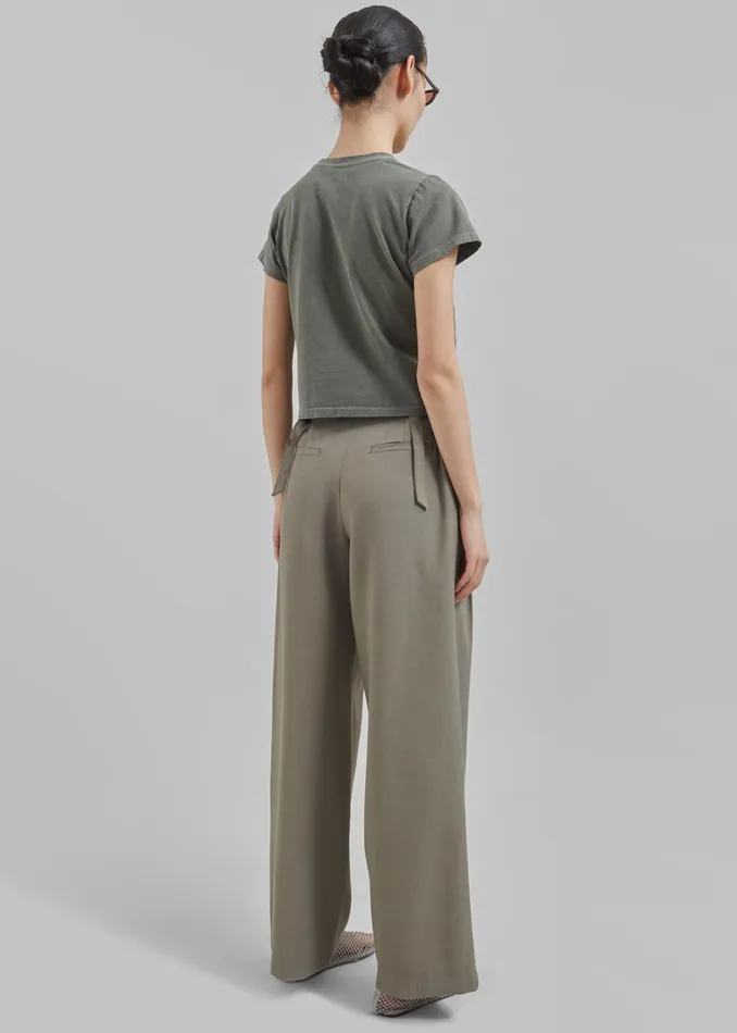 The Frankie Shop Tops Dollie Tee 8211 Khaki 8211 Women