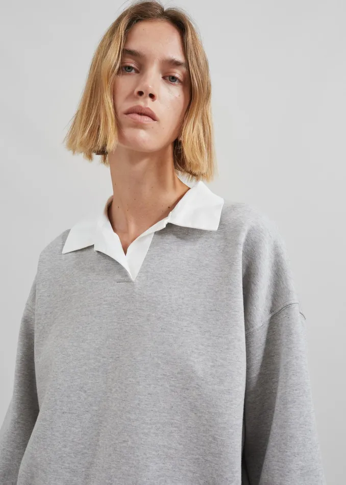 The Frankie Shop Tops Edwin Boxy Sweatshirt 8211 Grey 8211 Women