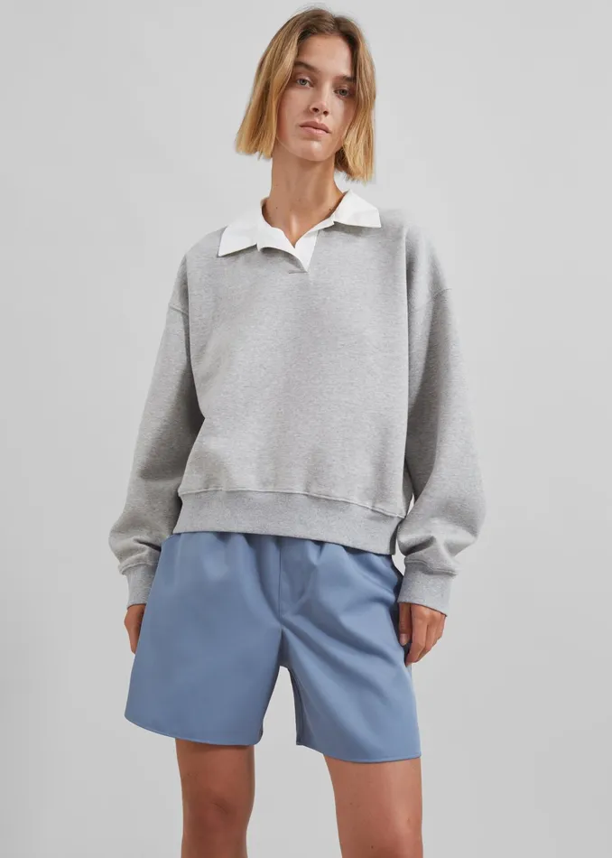 The Frankie Shop Tops Edwin Boxy Sweatshirt 8211 Grey 8211 Women