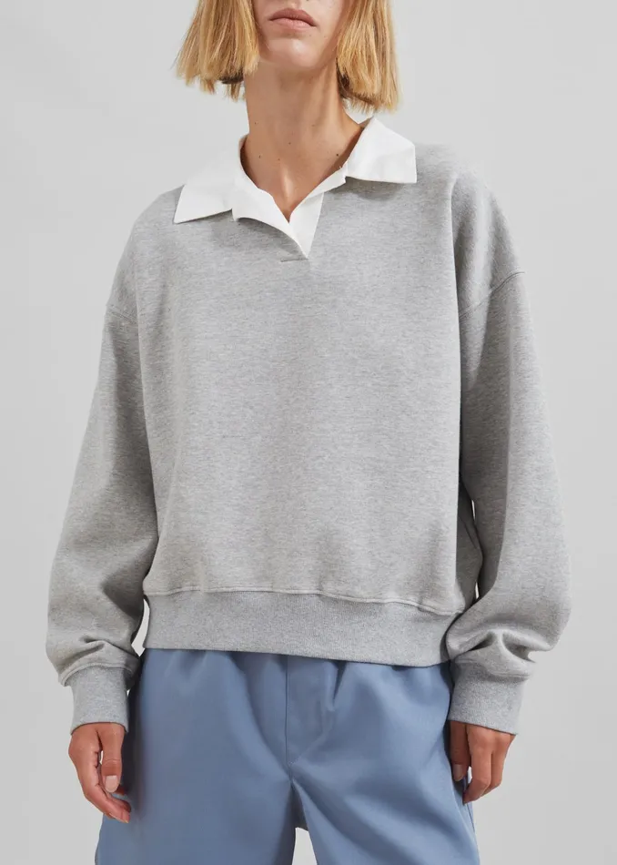 The Frankie Shop Tops Edwin Boxy Sweatshirt 8211 Grey 8211 Women