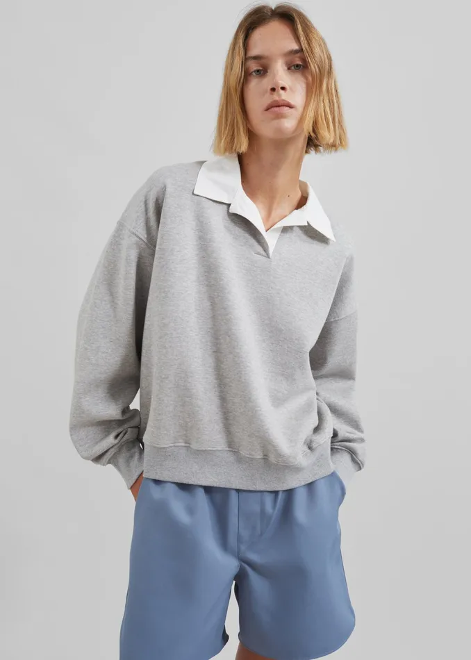 The Frankie Shop Tops Edwin Boxy Sweatshirt 8211 Grey 8211 Women