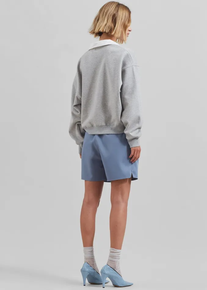 The Frankie Shop Tops Edwin Boxy Sweatshirt 8211 Grey 8211 Women