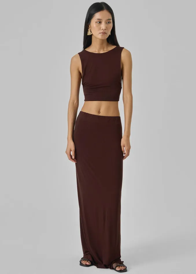 The Frankie Shop Tops Evangeline Cropped Tank 8211 Brown 8211 Women