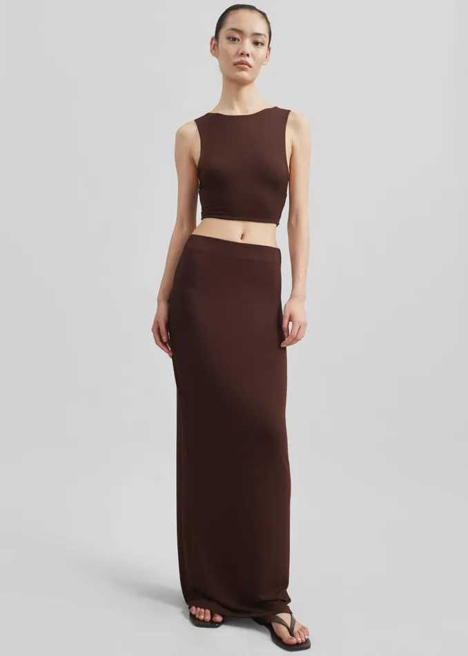 The Frankie Shop Tops Evangeline Cropped Tank 8211 Brown 8211 Women
