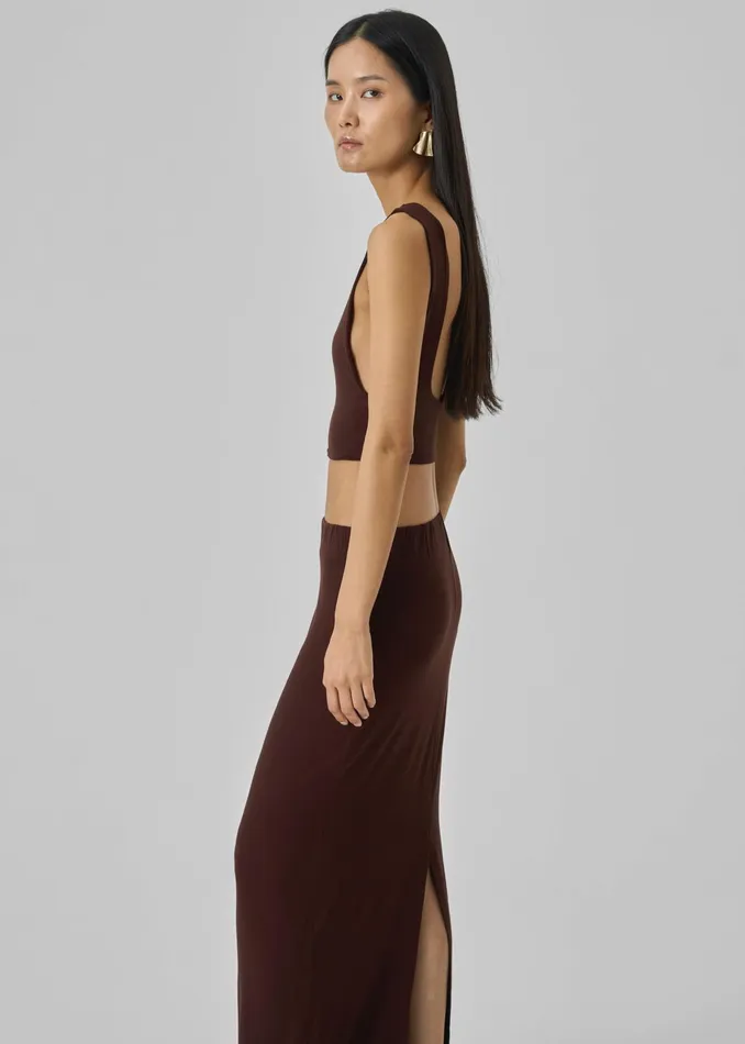 The Frankie Shop Tops Evangeline Cropped Tank 8211 Brown 8211 Women