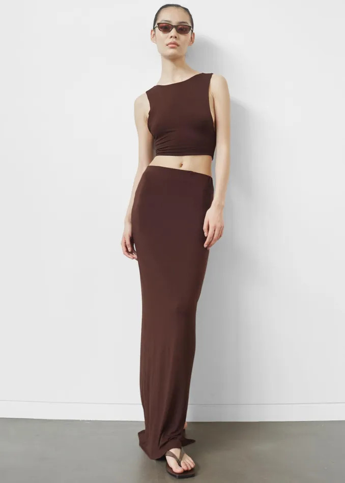 The Frankie Shop Tops Evangeline Cropped Tank 8211 Brown 8211 Women