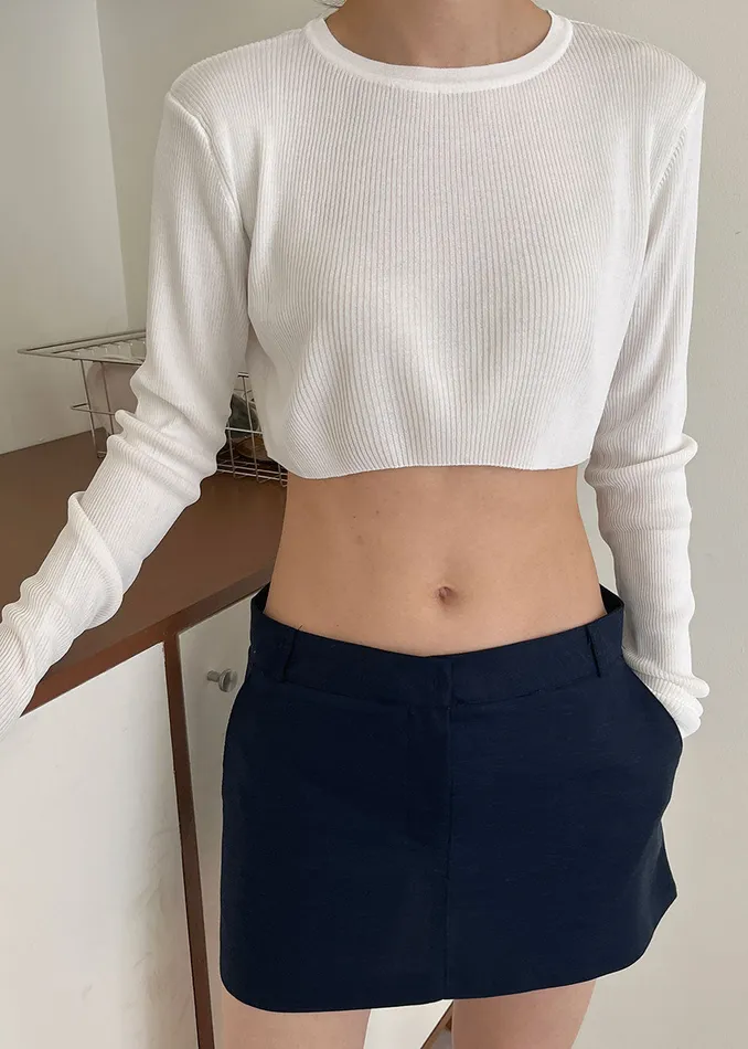 The Frankie Shop Tops Kaz Cropped Knit Top 8211 White 8211 Women