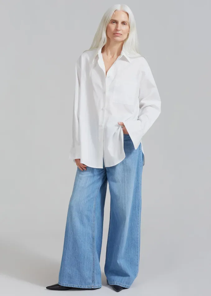 The Frankie Shop Tops Lui White Shirt 8211 White Stripe 8211 Women