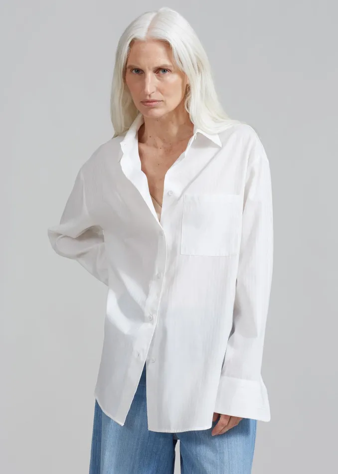 The Frankie Shop Tops Lui White Shirt 8211 White Stripe 8211 Women