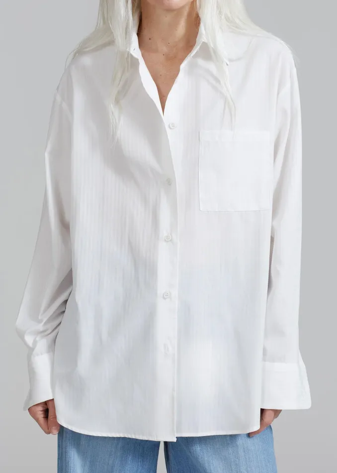 The Frankie Shop Tops Lui White Shirt 8211 White Stripe 8211 Women