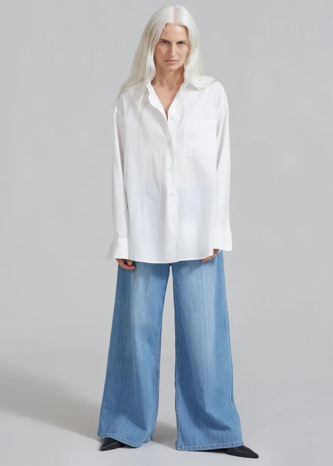The Frankie Shop Tops Lui White Shirt 8211 White Stripe 8211 Women