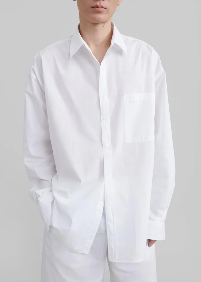 The Frankie Shop Tops Matthias Oversized Shirt 8211 White 8211 Men