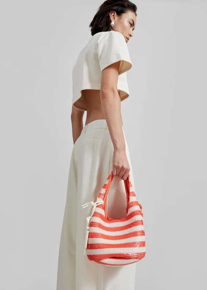The Frankie Shop Tops Meloe Crop Tee 8211 Beige 8211 Women