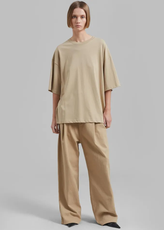 The Frankie Shop Tops Quinn Cotton TShirt 8211 Beige 8211 Women