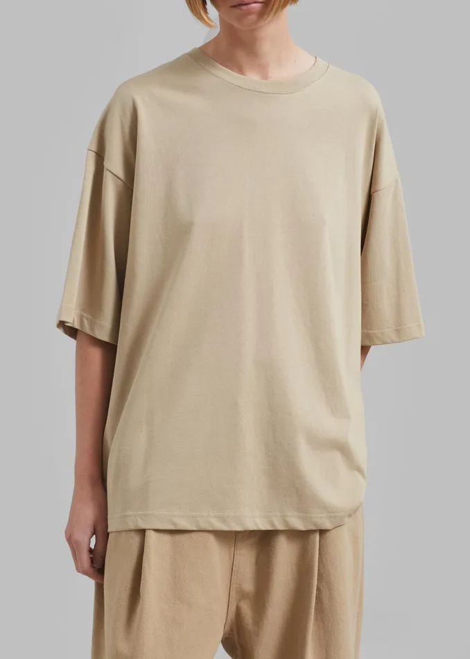 The Frankie Shop Tops Quinn Cotton TShirt 8211 Beige 8211 Women