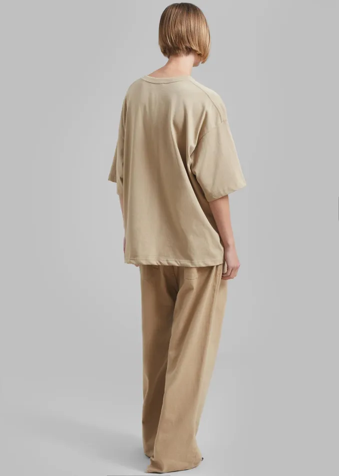 The Frankie Shop Tops Quinn Cotton TShirt 8211 Beige 8211 Women