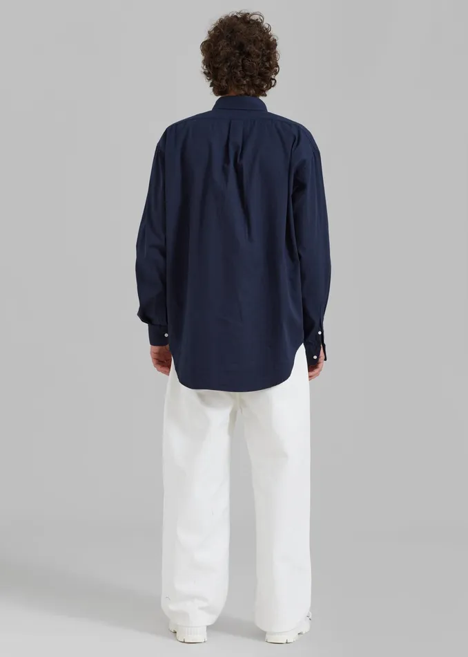 The Frankie Shop Tops Sinclair Shirt 8211 Navy 8211 Men