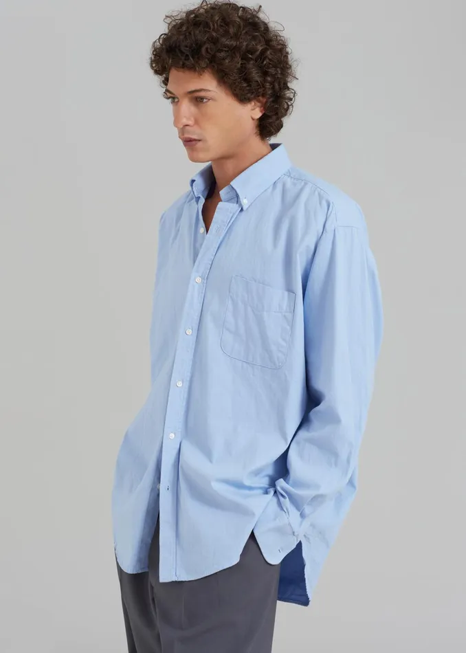 The Frankie Shop Tops Sinclair Shirt 8211 Sky Blue 8211 Men