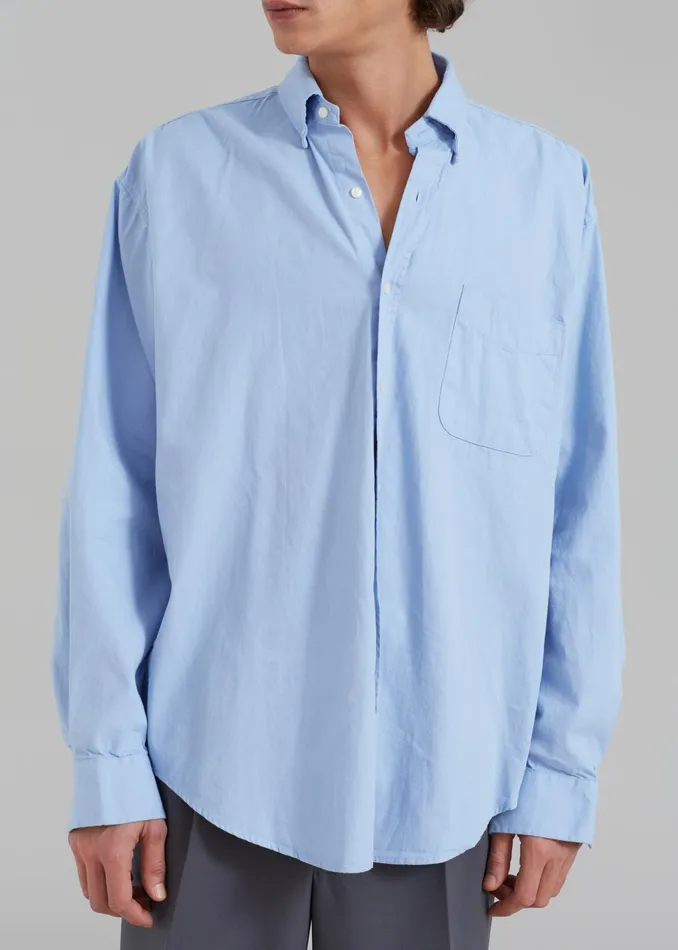 The Frankie Shop Tops Sinclair Shirt 8211 Sky Blue 8211 Men