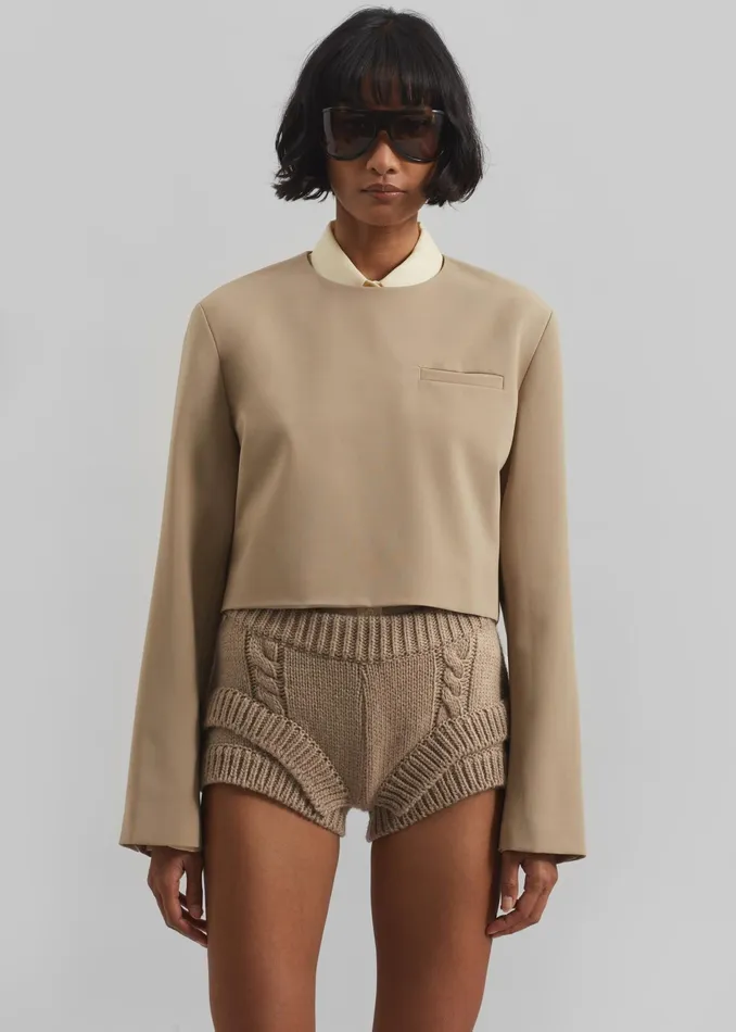 The Frankie Shop Tops Tamsin Top 8211 Beige 8211 Women