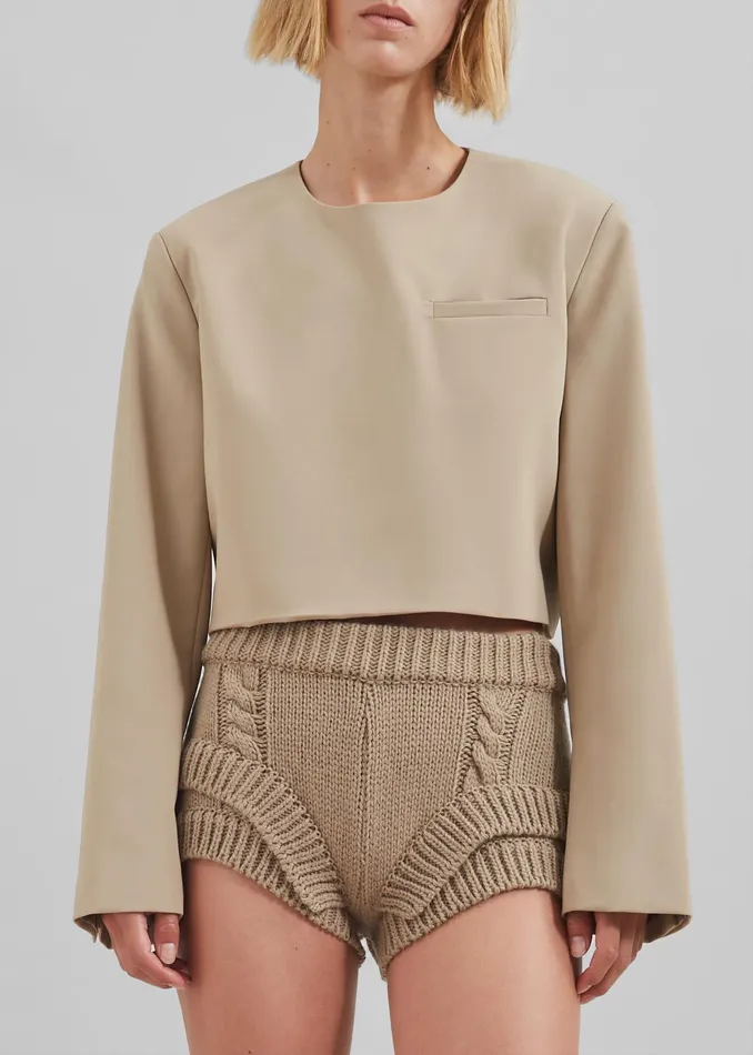 The Frankie Shop Tops Tamsin Top 8211 Beige 8211 Women