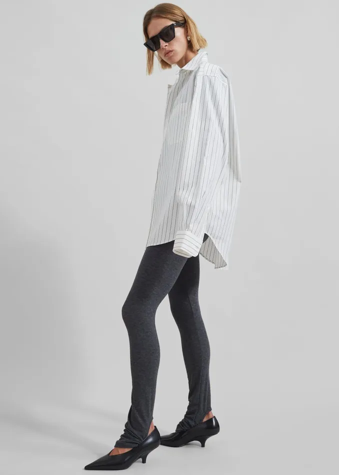 The Frankie Shop Tops Toria Cotton Shirt 8211 WhiteBlack Stripe 8211 Women