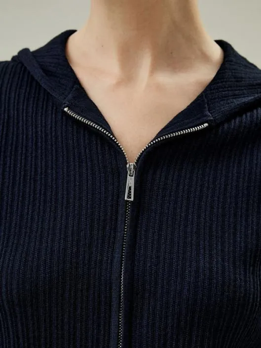 The Oasis Knitted Hoodie Double Zipper Wool Silk Blend Sweater Hoodie Women Lilysilk Knitwear