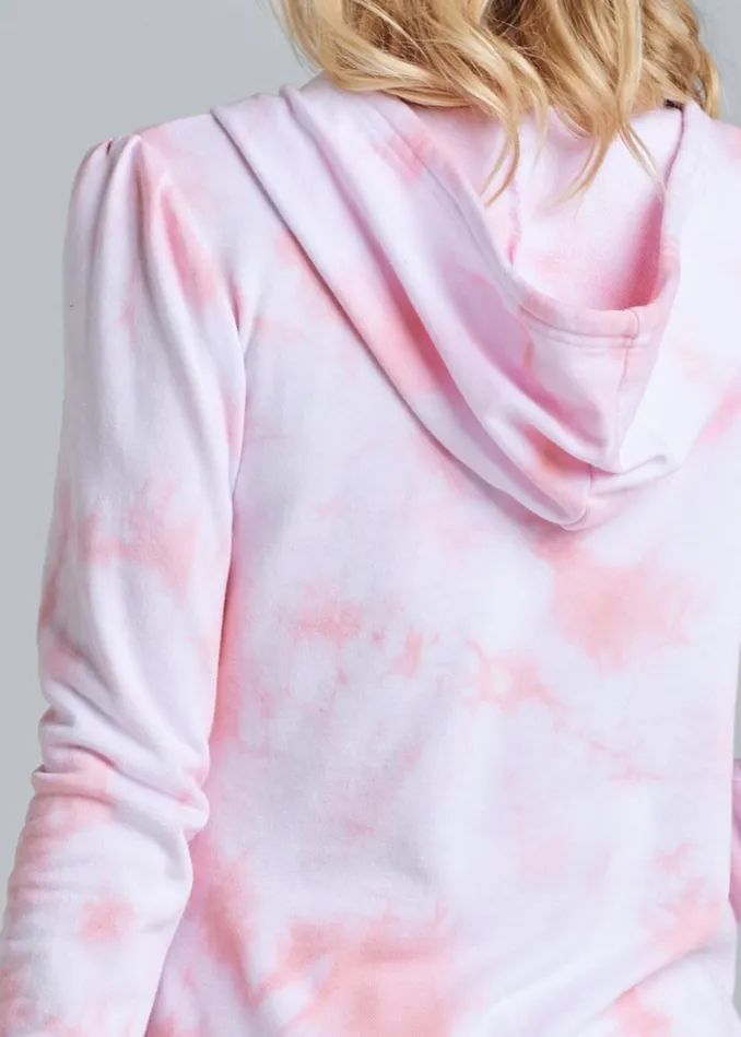 TIE DYE PUFF SLEEVE SHORTS SET Pink Multi Women VENUS Shorts