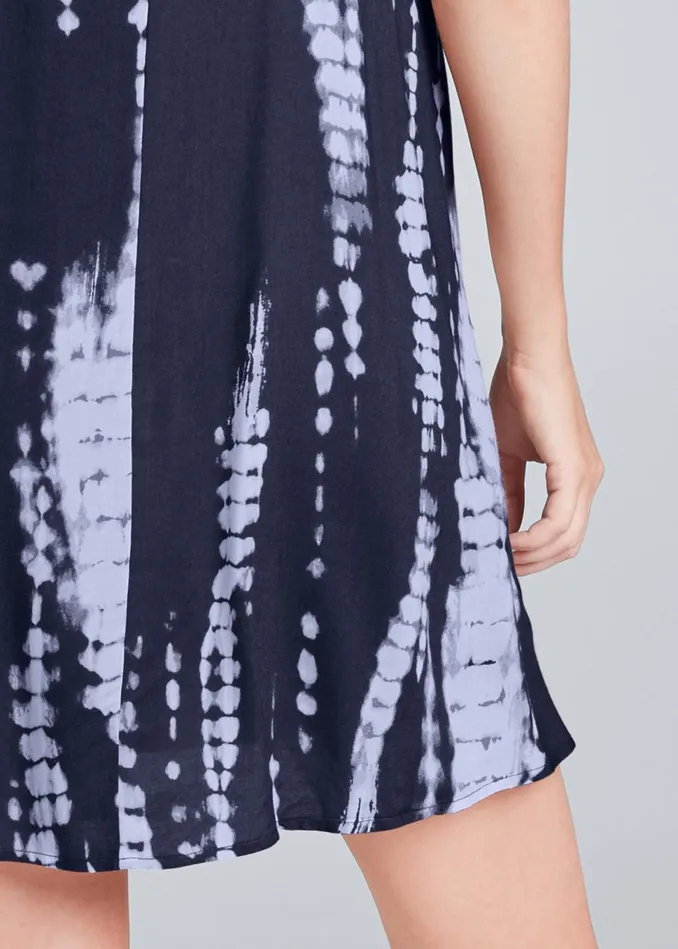 TIE DYE VNECK SHIFT DRESS Navy Multi Women VENUS Sundresses