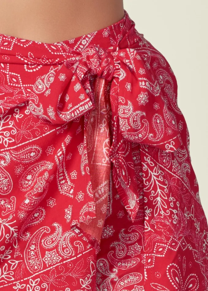 TIE FRONT SKORTS Red Multi Women VENUS Shorts