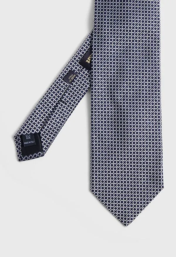 Ties Silk Jacquard Deco Rings Tie Burgundy 8211 Paulstuart Mens