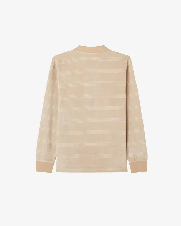 TOPS OBEY Clothing Men DEMAND LS POLO Abbey Stone Multi