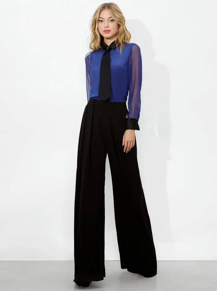 Tops Women Alice Olivia Brady Slim Button Down Midnight Blue