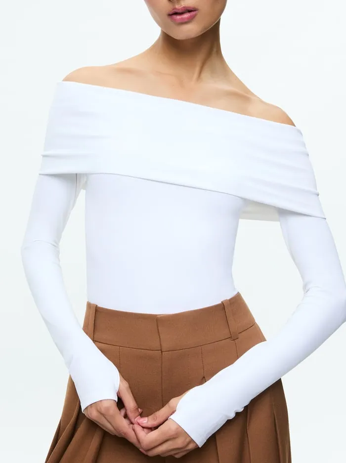 Tops Women Alice Olivia Elia Bodysuit Off White