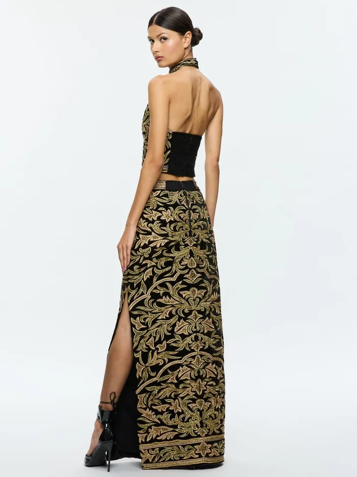 Tops Women Alice Olivia Gatz Embellished Top Blackgold