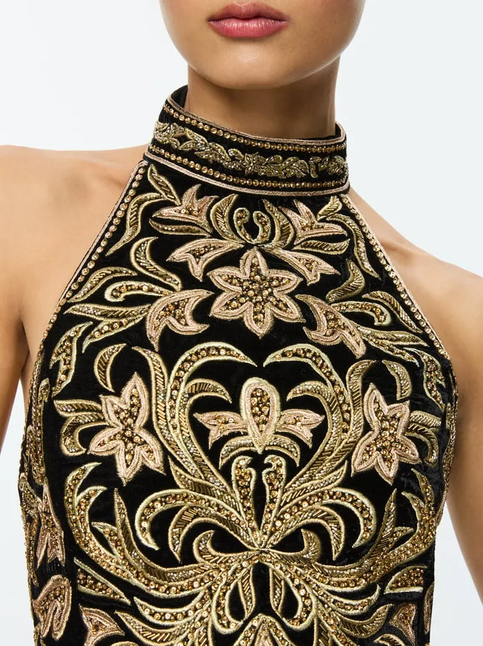Tops Women Alice Olivia Gatz Embellished Top Blackgold