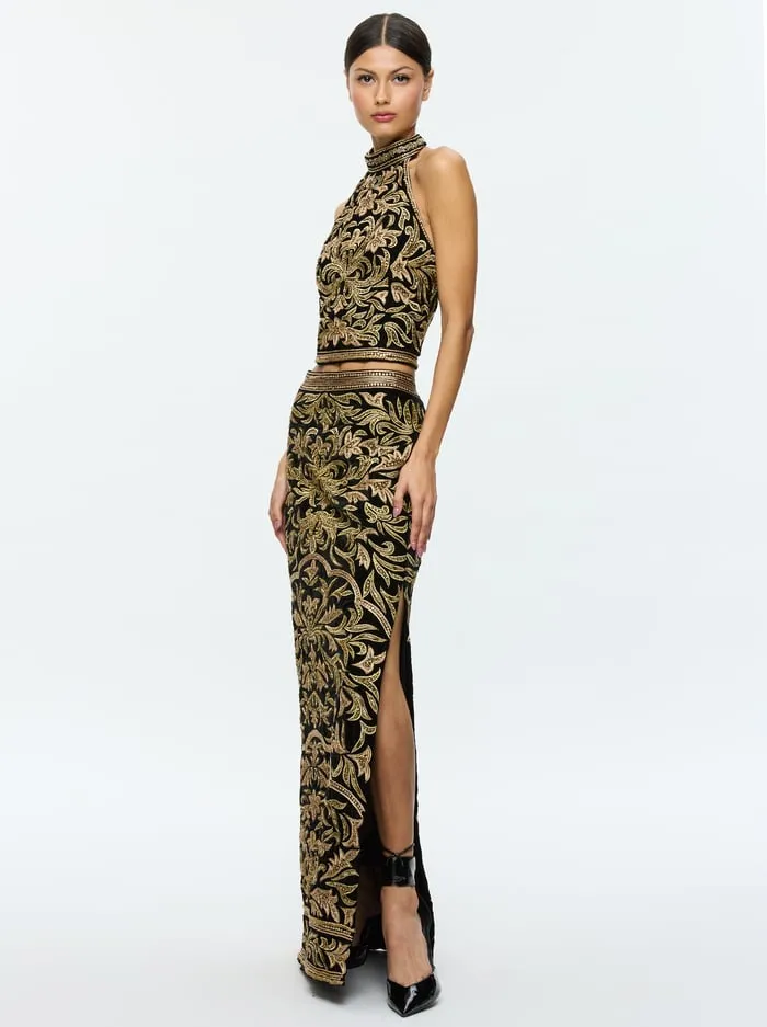 Tops Women Alice Olivia Gatz Embellished Top Blackgold