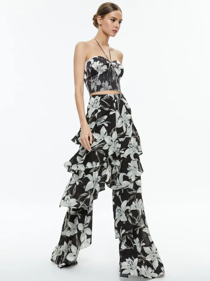 Tops Women Alice Olivia Livia Halter Cropped Top Stargazer Black Lg