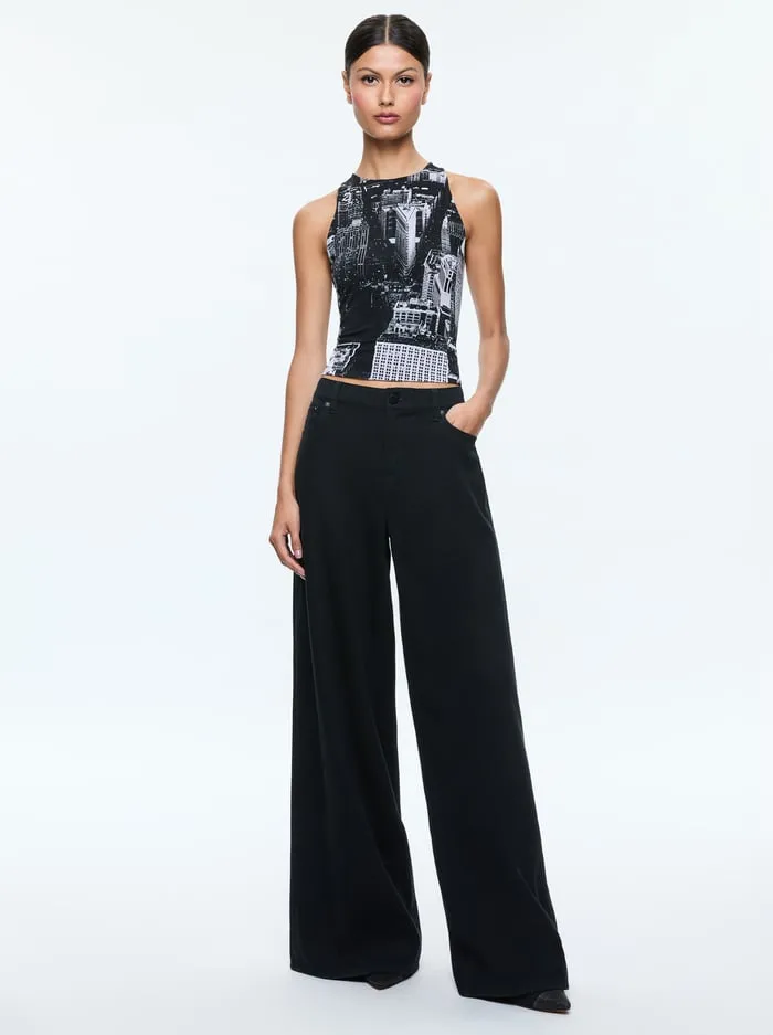 Tops Women Alice Olivia Pania Cropped Tank Cityscape