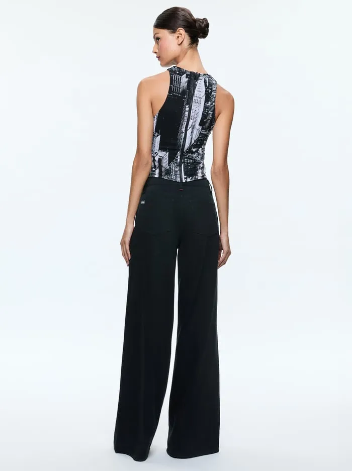 Tops Women Alice Olivia Pania Cropped Tank Cityscape