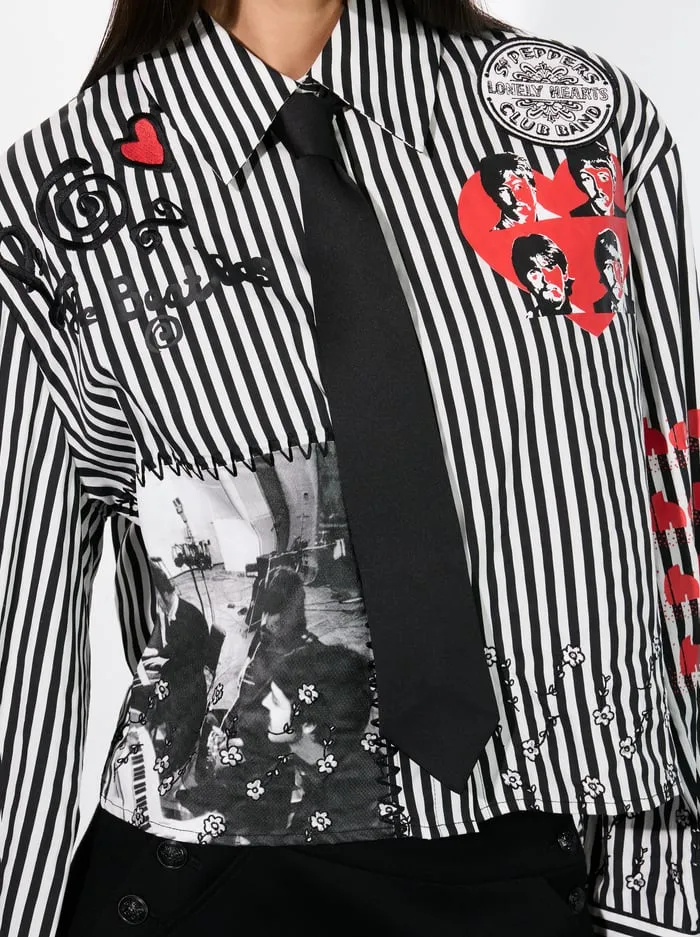 Tops Women Alice Olivia The Beatles Pam Embroidered Blouse Blackoff White