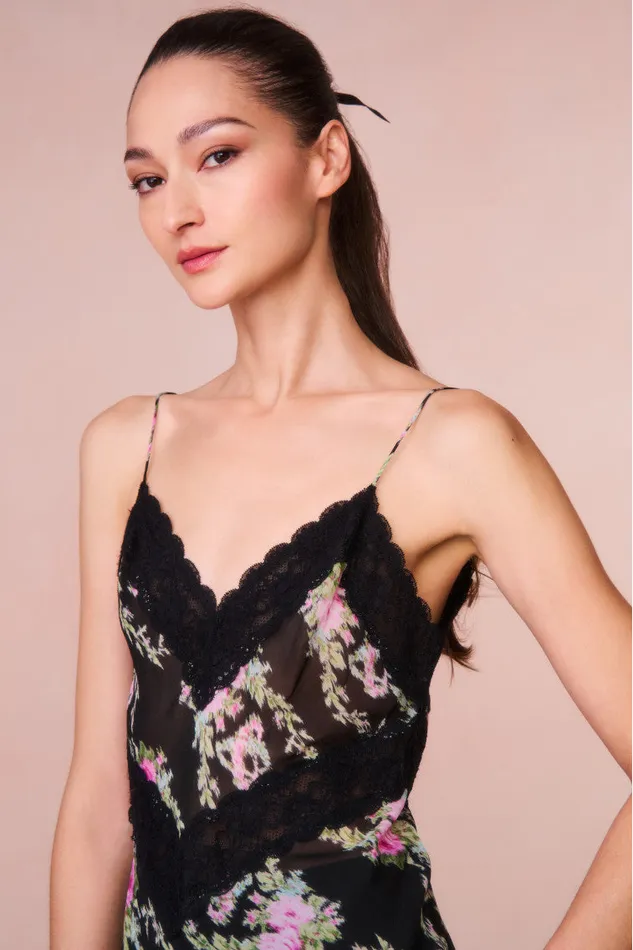 Tops Women LoveShackFancy Brimsley Floral LaceTrimmed Top Black Coffee