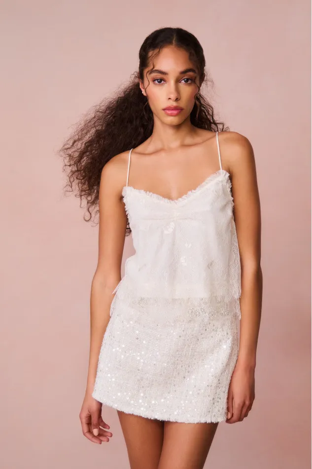 Tops Women LoveShackFancy Ferni Lace Cami Top Ivory