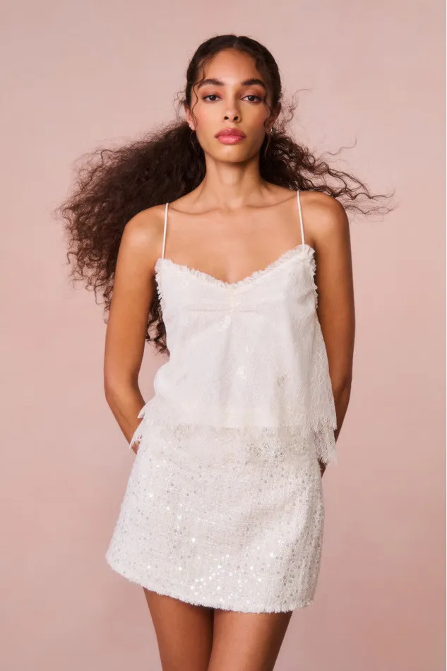 Tops Women LoveShackFancy Ferni Lace Cami Top Ivory