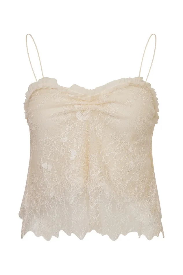 Tops Women LoveShackFancy Ferni Lace Cami Top Ivory